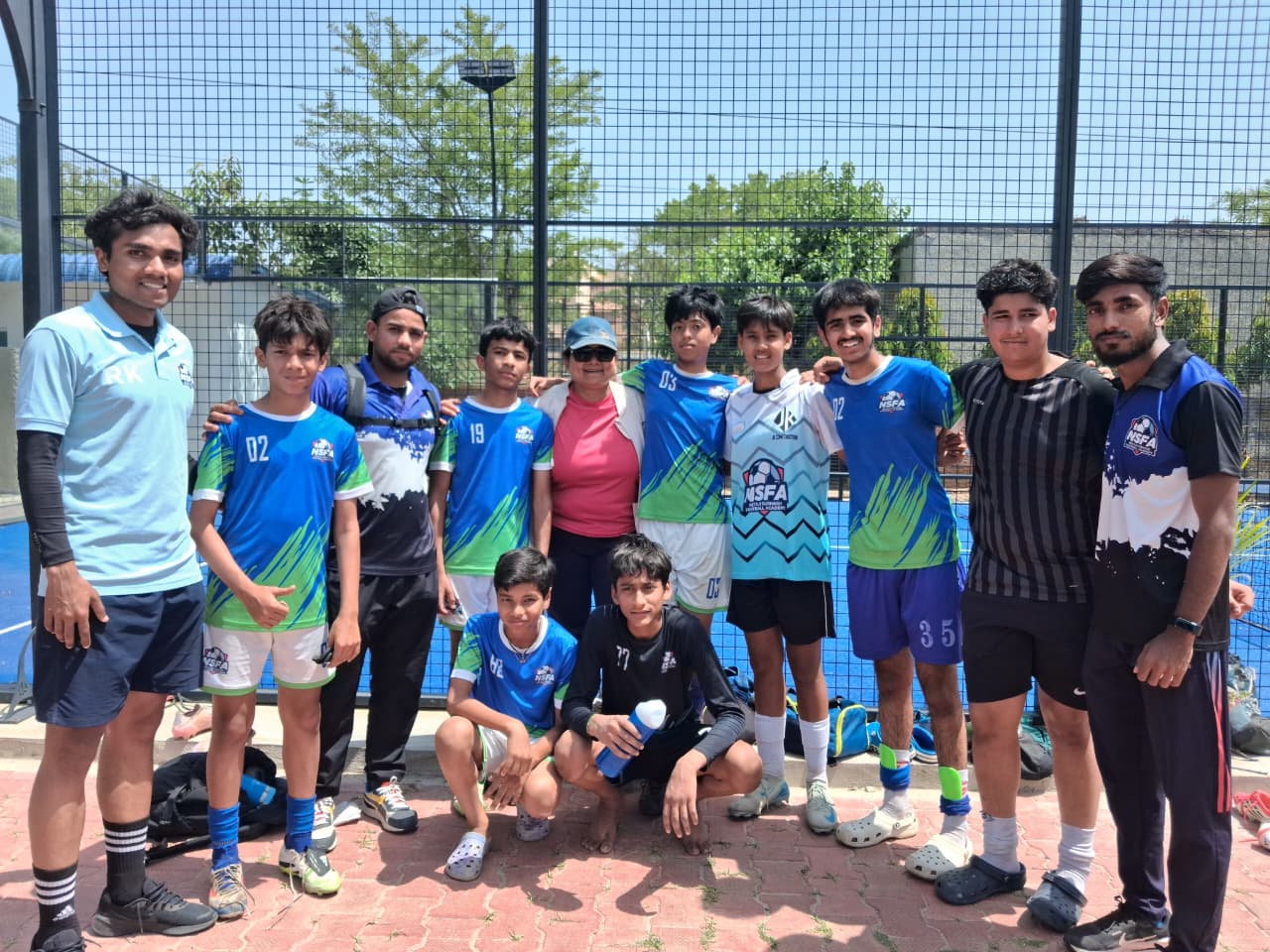 Head Coach Subhashis Dutta conducting tactical briefing with the junior team